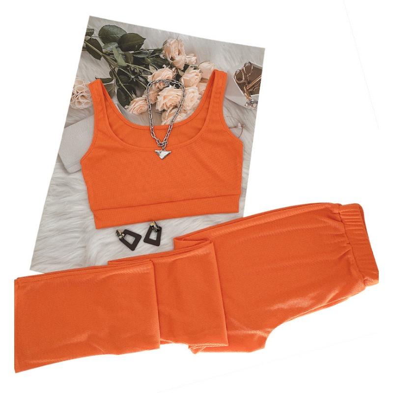 Women's Straight Draped Hip Tight Yoga Pants Solid Colour Sleeveless Vest Fashion Casual Pant Suit