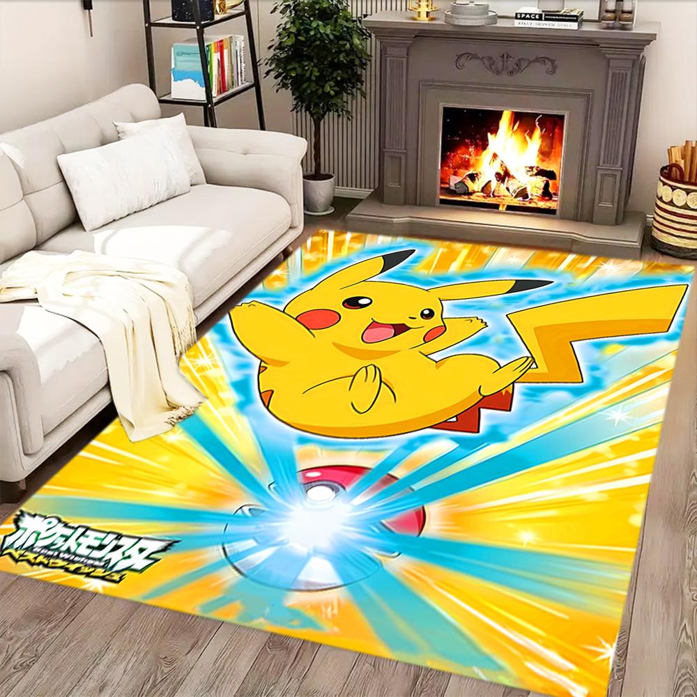 Alfombra Pikachu Ráfaga de Energía para salas de estar, dormitorios, decoración del hogar y como regalos.