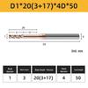 55° 4-Flute Carbide Coated Steel Flat-Bottom Deep-Groove CNC Milling Cutter with Blade Length and Clearance Combo