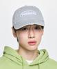 Emelbi Vintage Damaged Curve Logo Unstructured Ball Cap Ny (Grey)