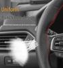 Universal Genuine Leather Steering Wheel Cover, Hand-Stitched, Breathable, All-Season, Fits All Vehicles