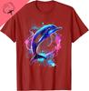 Dolphin Watercolor Sea Ocean Animal Ocean Sea Dolphin T-Shirt Cotton Harajuku Vintage T Shirt Couple Camiseta Hombre