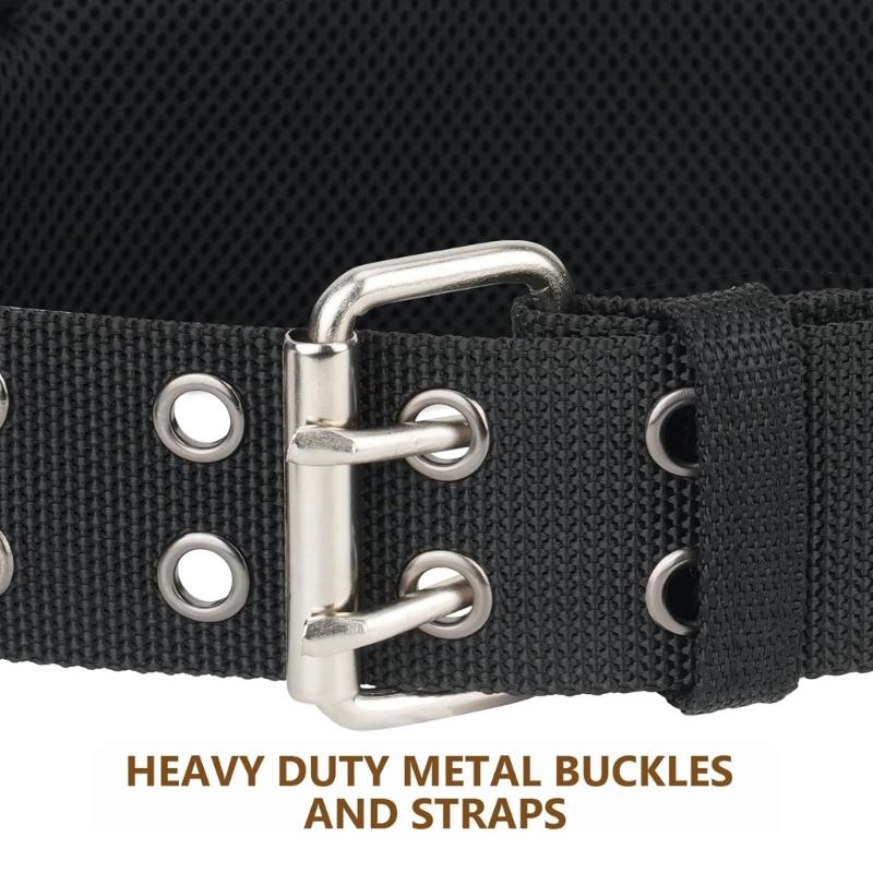 Ceinture de travail robuste avec 4 anneaux en D métalliques Ceinture rembourrée confortable Pour les ouvriers du bâtiment et les artisans