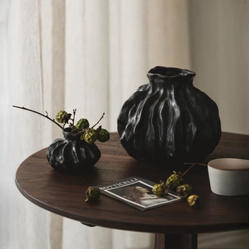 

Ceramic Vase Abstract Irregular Folds Pumpkin Shape Flower Arrangement Accessories Porcelain Ornaments Flower Vase Shaped Pots