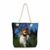 Multifunctional Dog Printed Thick Rope Shoulder Beach Bag Casual Large Capacity Handbag 7620