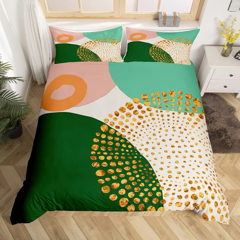 Floral Abstract Geometric King Duvet Cover Boho Exotic Bedding Set Colorful Retro Flower Comforter Cover Polyester Quilt Cover