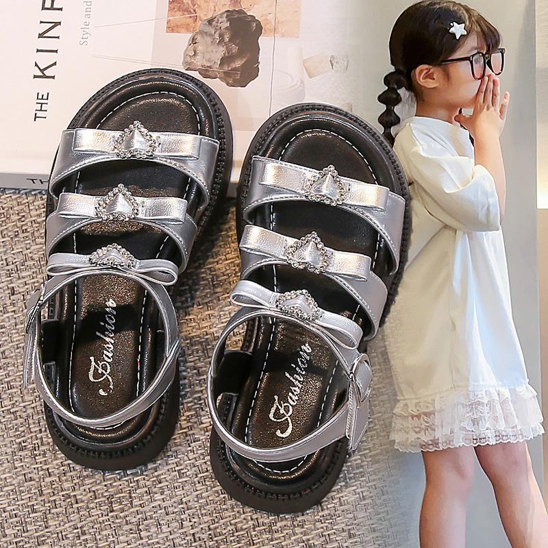Mädchen Sandalen Sommer Neu Kinder Prinzessinnen Schuhe Mittlere und Große Kinder Strand Durchbrochene Finger Schuhe Weiche Sohle Schuhe