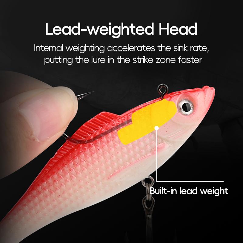 MEREDITH Soft Minnow Bait 10cm/18g & 12.5cm/27g 3pcs Lead Jig Pike Bass JXJ01