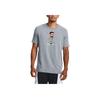 Under Armour Curry Cartoon Character Print Vintage Basketball Sports Crew Neck T-Shirt Men Tops Gray 1379859-035
