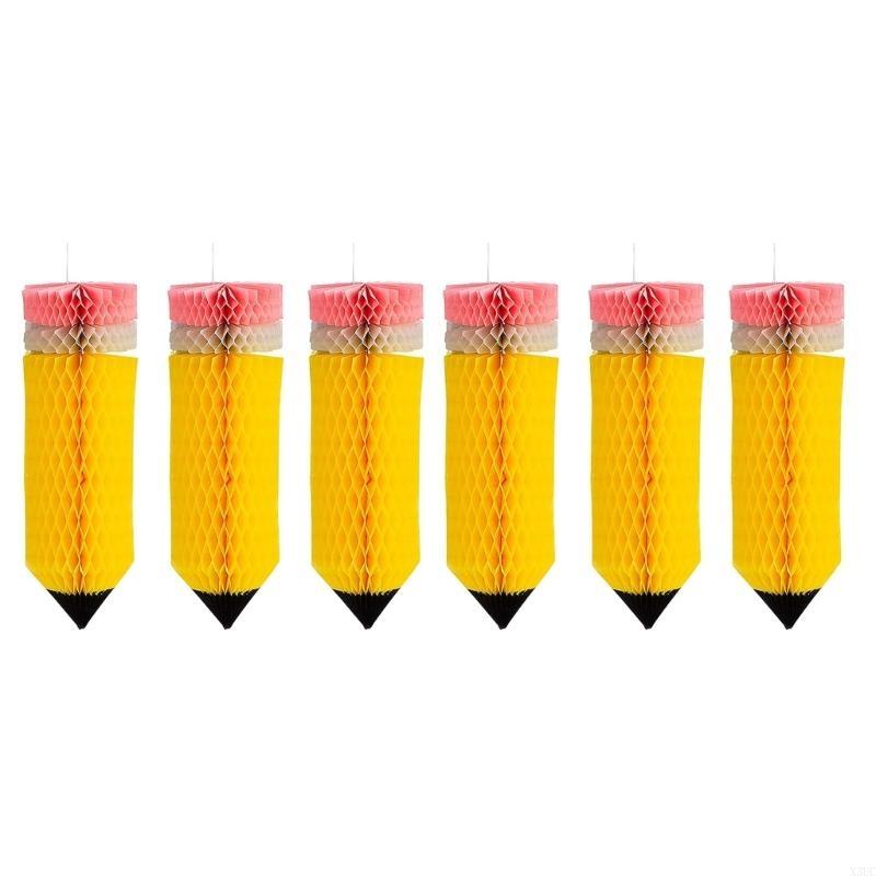 Pack of 6 School Commencement Swirls Ornament Eye Catching Classroom Ceiling and Window Decoration Party Supplies X3UC