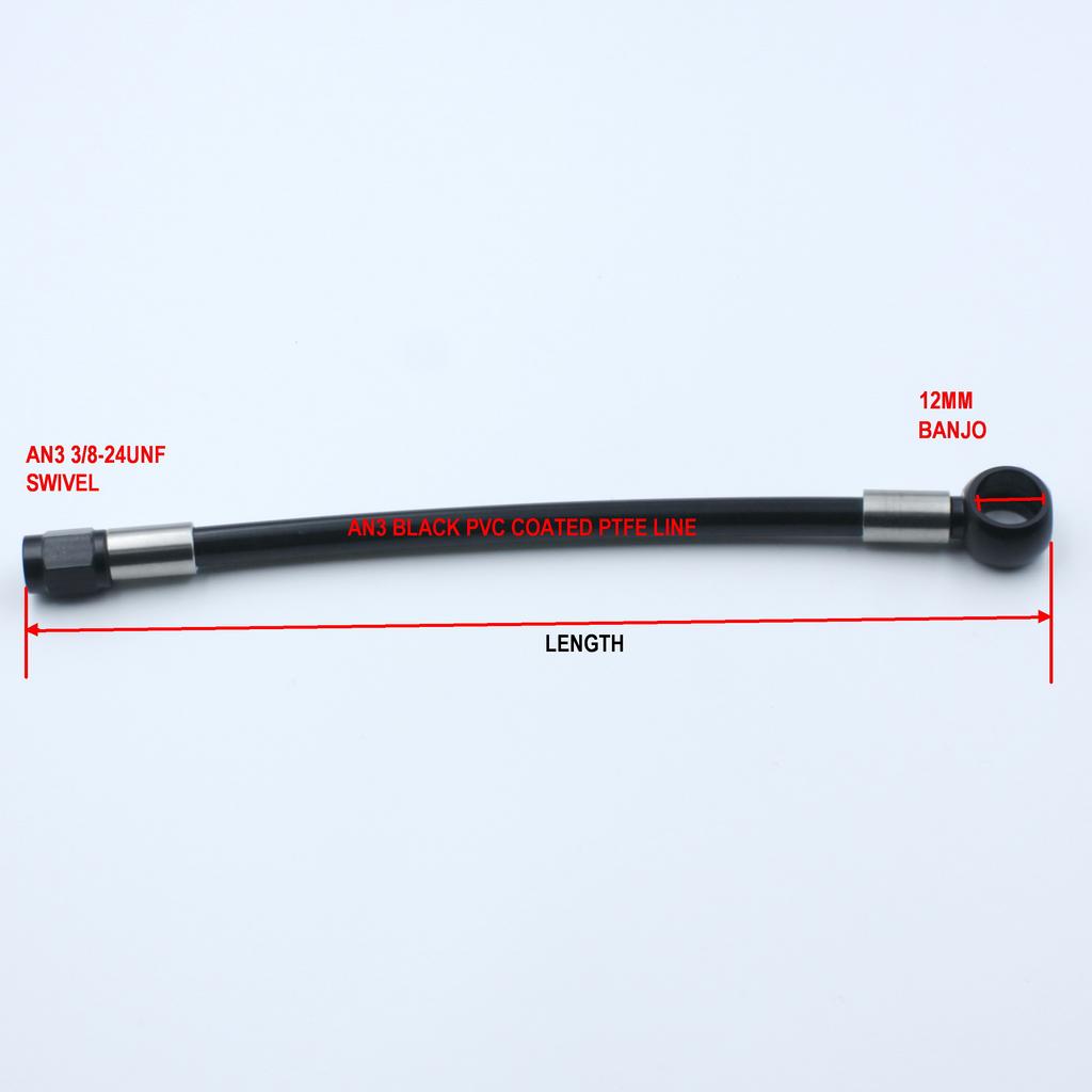 Part2 Black 3AN -3 Stainless Braided Brake Line Clutch Flexible Tube Fuel Turbo Hose Freno Tubi Universal Hydraulic -03 Hose