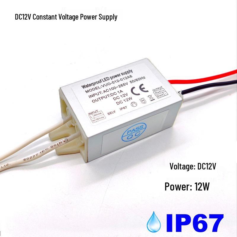 IP67 Waterproof Outdoor 12V Power Supply Transformer, Dustproof, Rainproof