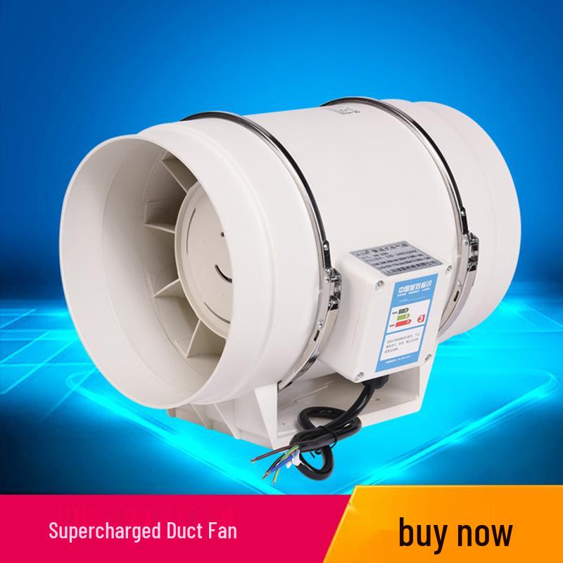 Ventilador de Exaustão de Cozinha de Alta Potência / Ventilador de Ventilação com Duto Redondo / Extrator de Fumaça Supercarregado