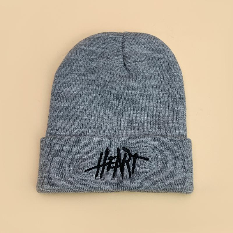 Print Embroidery Knitted Hats Korean Style Fall Winter Season All-Match For Men And Women Heat Retaining Personalized Trendy Ins Style Soft Trend