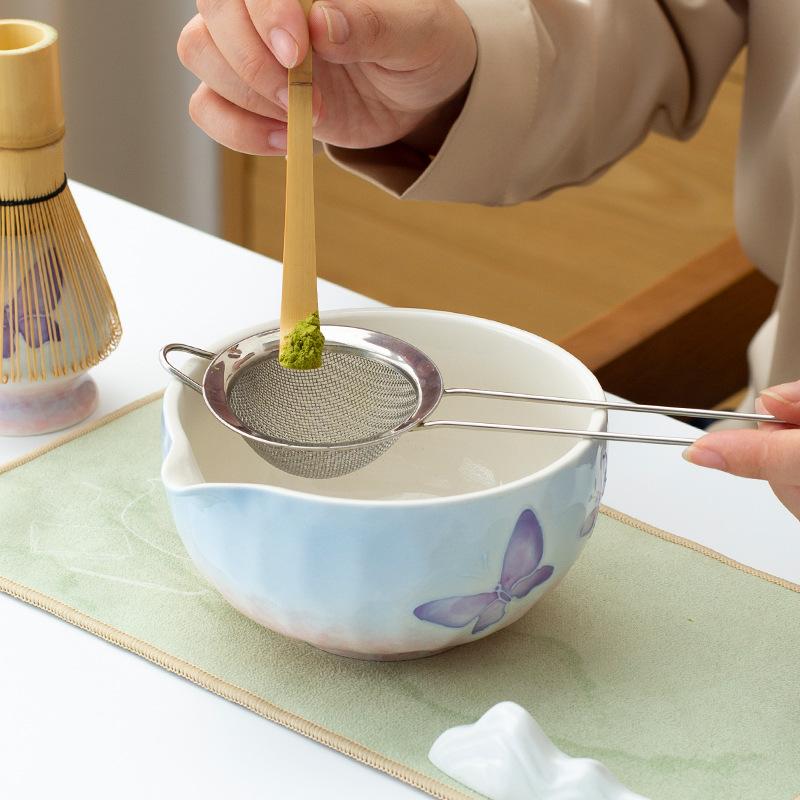 Bamboo Matcha Whisk Set Ceramic Tea Bowl Traditional Japanese Tea Making Tools Home Kitchen Accessories Gift