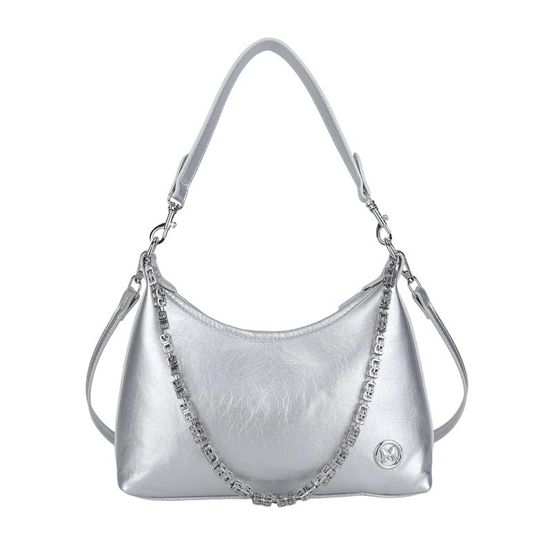 Temperament chain underarm bag women's 2025 new retro simple hand shoulder bag commuter messenger bag tide