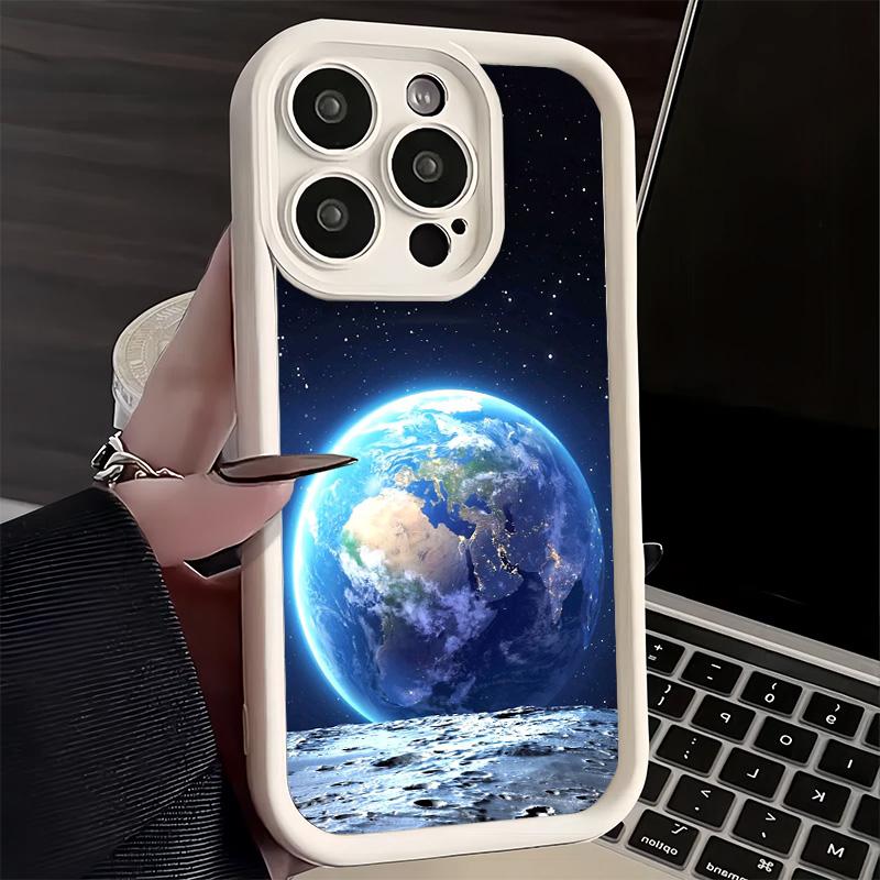 Phone Case for iPhone 17 Air 16E 15 16 Pro Max Earth Stars Space Universe Cover 14 Plus 13 12 Mini Soft Shell Silicone Fundas