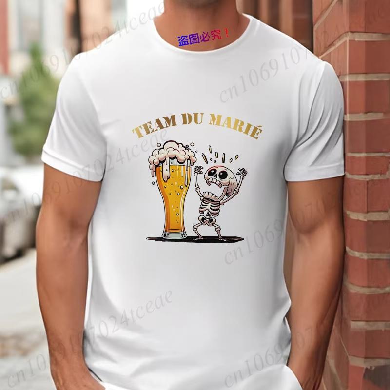 French Groom Squad Evg Team Best Unisex T Shirt Fashion Beer Graphic Y2k Tops Unisexs Single Farewell Wedding Bachelor Party Tees