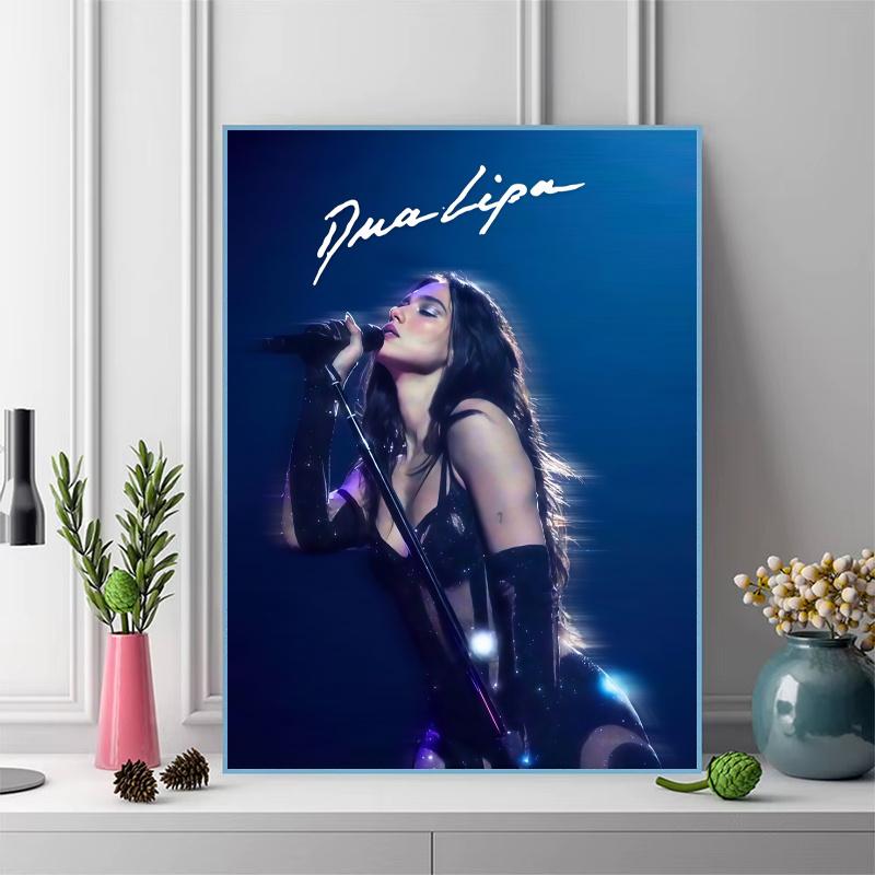 Dua Lipa Music Star 100% Round Full Drill 5D DIY Diamond Painting Embroidery Cross Stitch Rhinestone Décor