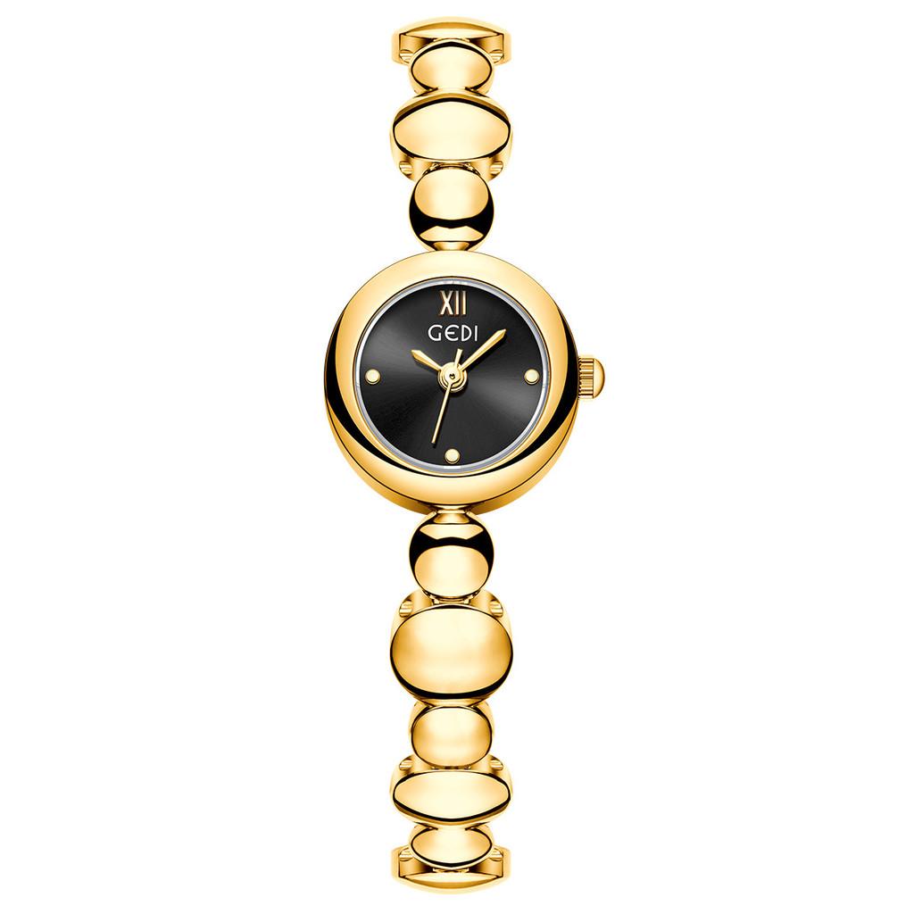 Vintage Womens Watch With Metal Bead Chain Quartz For Office Wear
