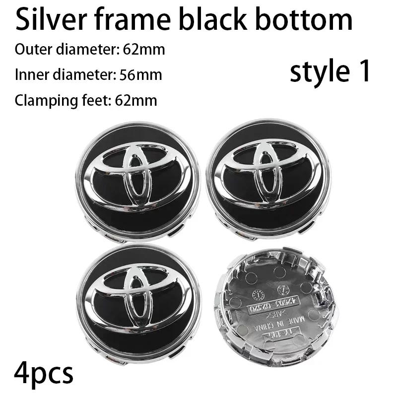 4pcs 62mm Car Styling Wheel Hub Center Caps Rim Cover Badge For Toyota Corolla Yaris CHR Rav4 Highlander Avalvn Camry accessory