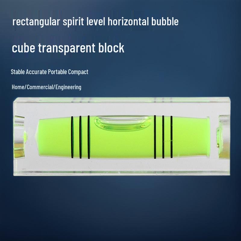 Three-Line Rectangular Acrylic Spirit Level with Green Light Options
