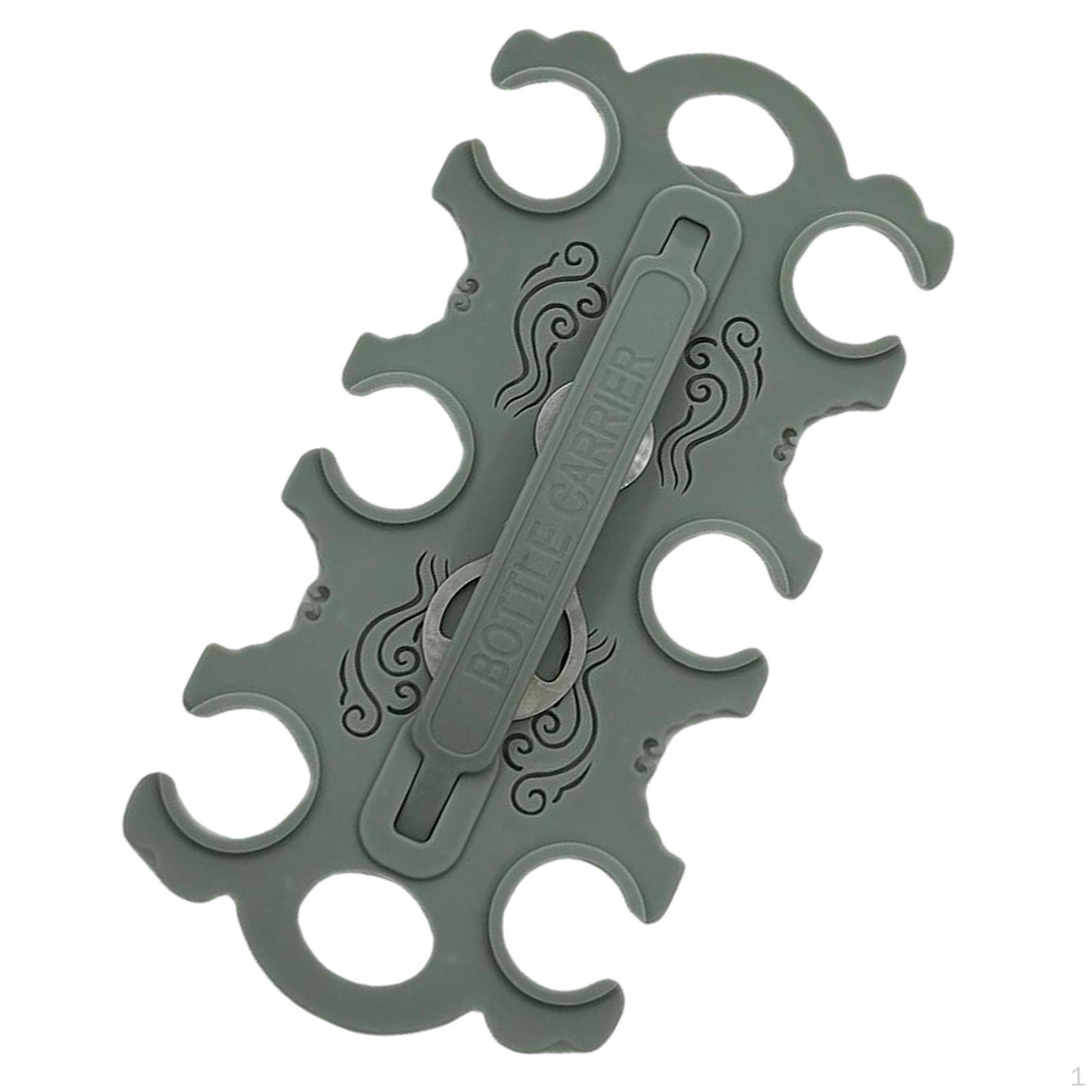 

6 Can Drink Carrier Bottle Holder Reusable Professional Space Saving Beverage Rack for зелёный