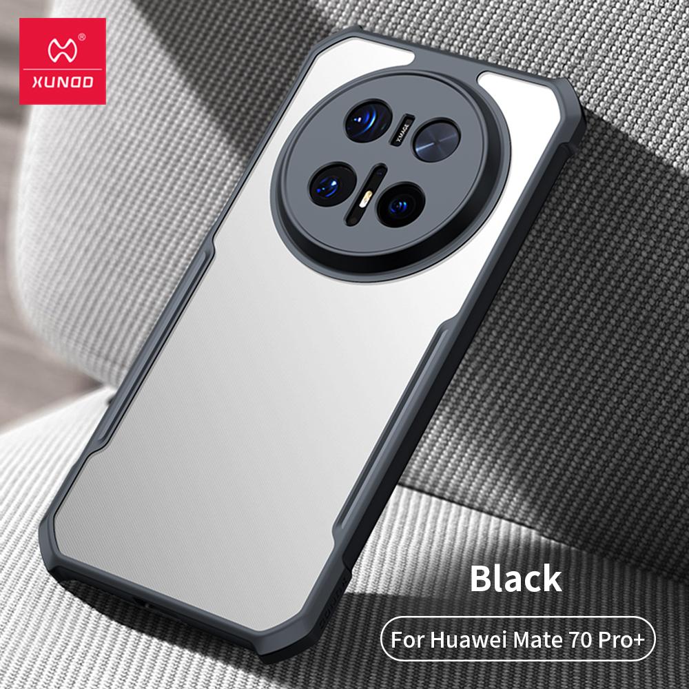 

Для Huawei Mate70 Mate 70 Pro Plus Pro+ Чехол XUNDD Роскошный Чехол Прозрачная Накладка на Телефон Подушка безопасности Противоударный Бампер Защитные Чехлы For Huawei Mate 70 Pro+ чёрный
