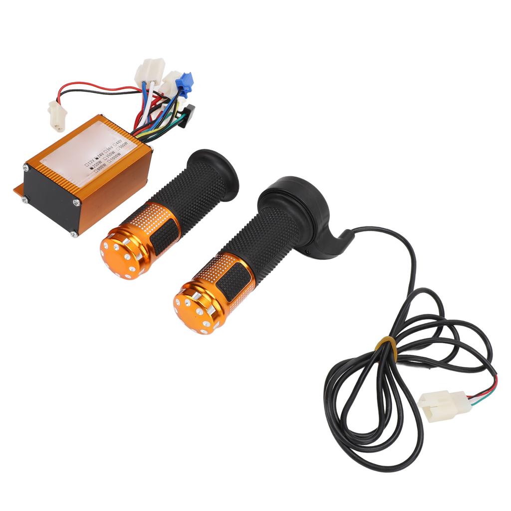 24V 250W Electric Bike Brushed Controller Aluminum Alloy Motor Speed Controller with Throttle Grips for Electric