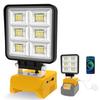 2Pcs Cordless Emergency Camping Job Site Spotlight Cordless LED Work Light with Type C USB Port High Brightness
