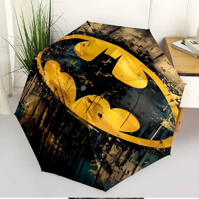 Batman Print Automatic Open Close Umbrella, Portable Foldable Umbrella, for Outdoor Commute Camping Trip, Ideal Birthday Gift