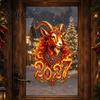 Winter Festival Glass Decor Chinese New Year Window Sticker, 2027 Goat Static Clings, Decoration for Home Reusable Lunar Xmas Shop PVC Clings Windows