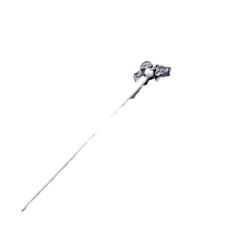 S925 Sterling Silber Glückswolken Haarnadel - Antiker Chinesischer Ethnischer Stil für Damen-Hochsteckfrisur