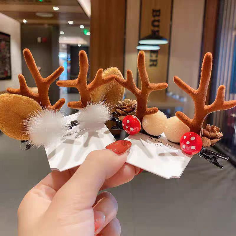 Korean Ins Style Kids' Christmas Antler Hair Clip - Cute Baby and Little Girl Hair Accessory
