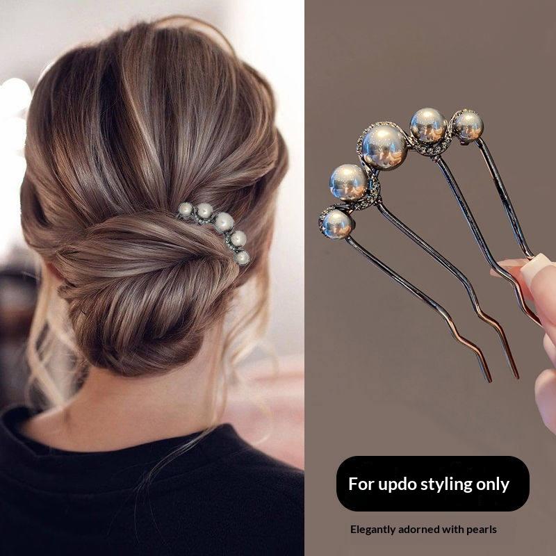 1Pcs Pearl Hair Fork Hair Clip Hairpins Metal U-Shaped Hair Sticks Combs Women Girl Hair Accessories Ornament Styling Tool