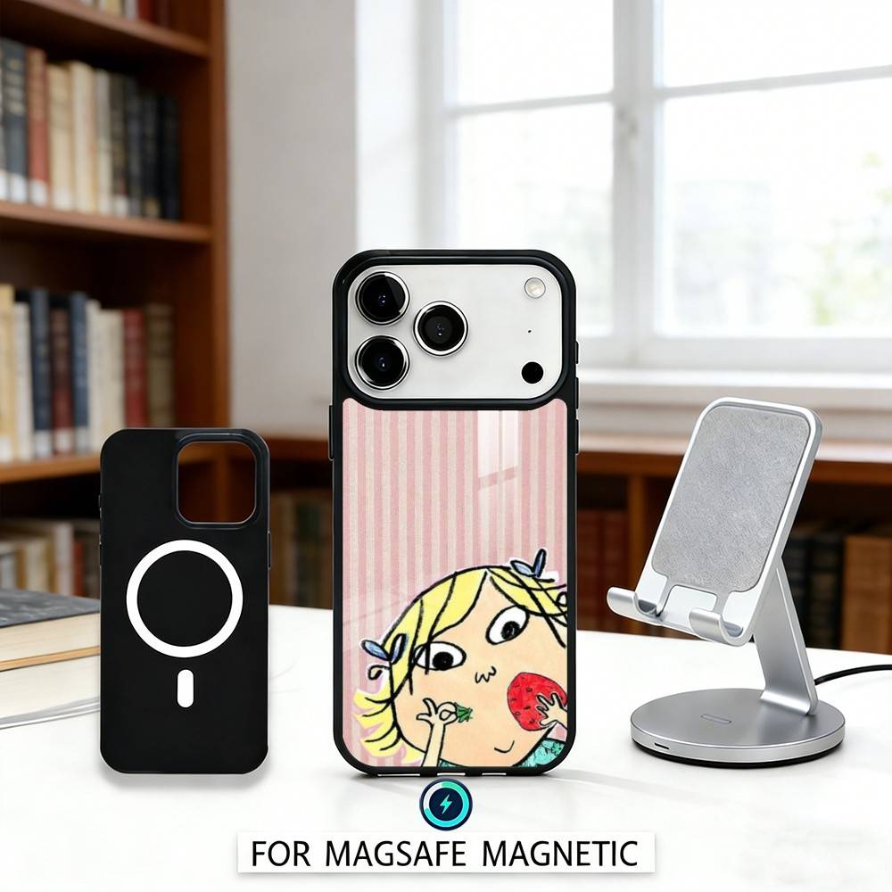 Charlie And Lola Anime Phone Case For iPhone17,16,15,14,13,12,Pro,Max,Magnetic For Magsafe Wireless Charging