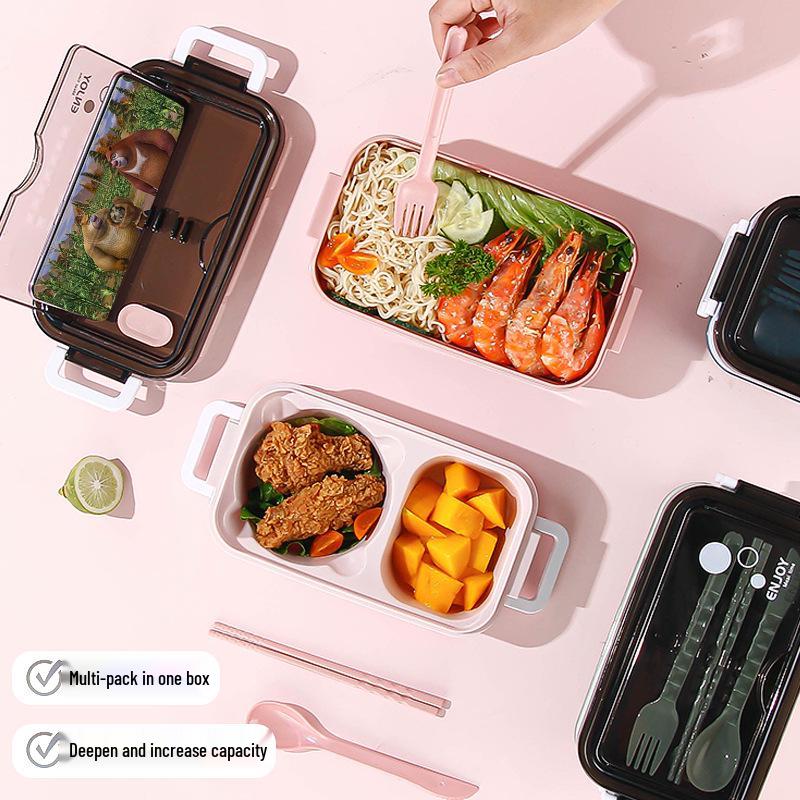 Double-Layer Microwave Safe Lunch Box: Heat Preservation, Portable, Sealed, Fresh-Keeping with High-Temperature Resistance