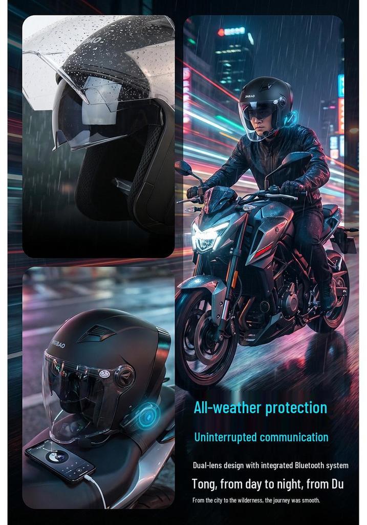 Cooles Bluetooth-Halbhelm-Fahrradhelm: Leicht, Doppelvisier, Lange Akkulaufzeit, 3C-zertifiziert, Komfortpassform, Überragende Klangqualität