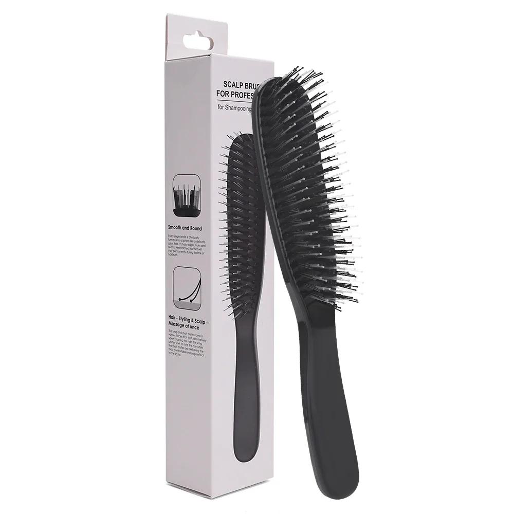 

Scalp Massage Brush Detangling Hair Brush Women Wet and Dry Massage Comb Head Massager Beard Comb Hairdressing Styling Tools чорний