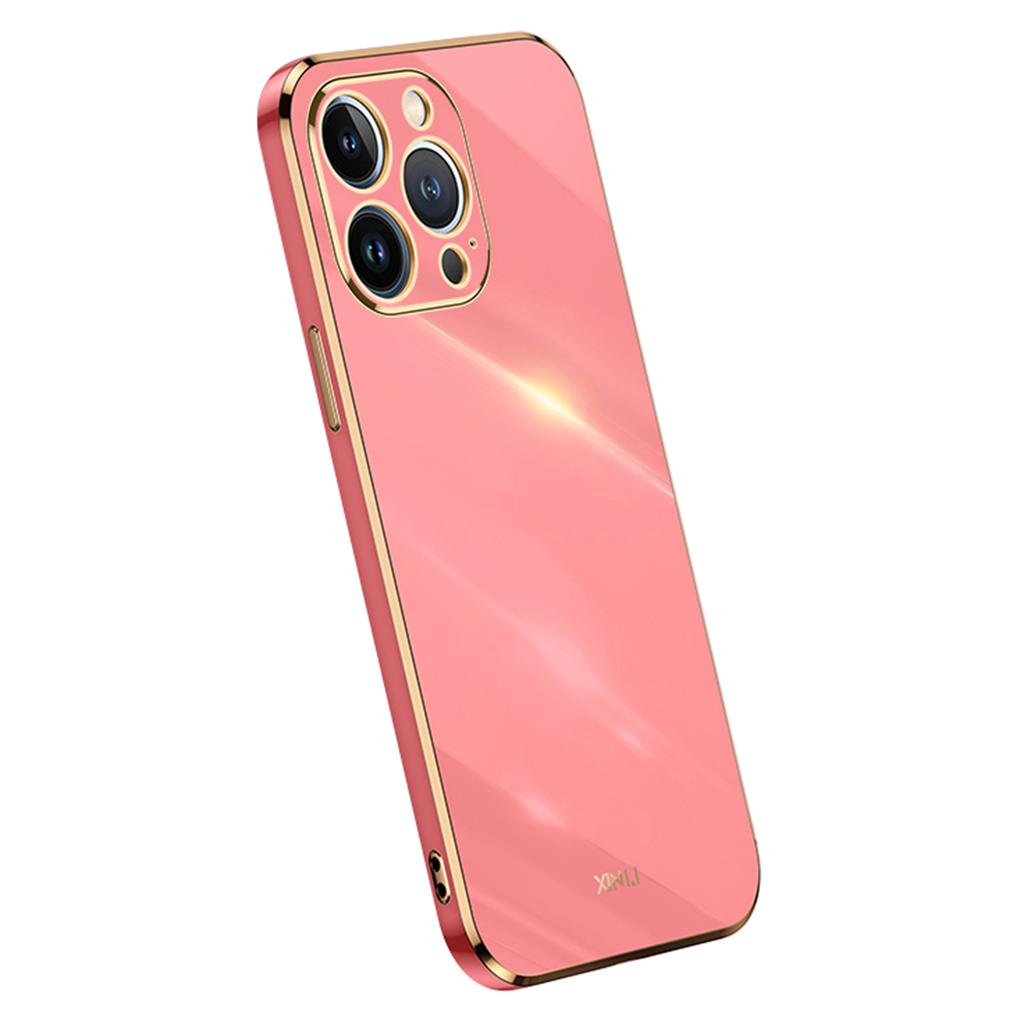 XINLI For iPhone 15 Pro Max Electroplating Gold Edge Cover Anti-drop TPU Phone Case