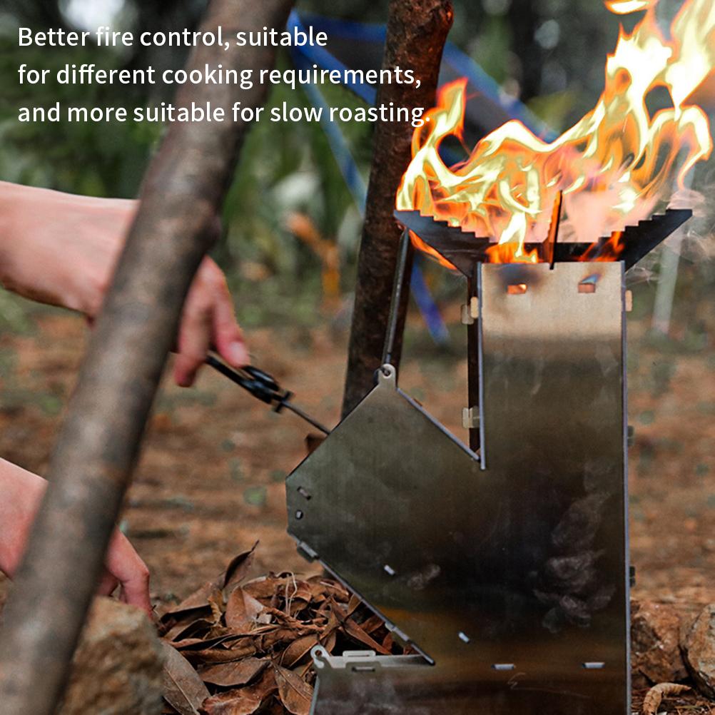 Outdoor Convenient Stove Foldable Portable Stainless Steel Wood Burning Stove for Camping Picnic