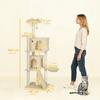 Cat Tree 160cm Cat Tower with Hammock, Ladder, Cave, 2 Plush Balls, Sisal Posts, 48 X 48 X 160cm,