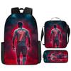 Zaino Stampato Stella del Calcio Zaino Scolastico per Bambini in Tre Pezzi Zaino Cartone Animato per Studente di Scuola Elementare