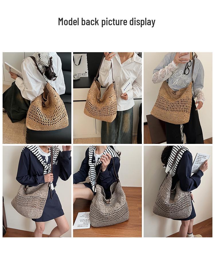 Luxury Straw Crochet Tote: Spacious, Versatile Crossbody for Vacation
