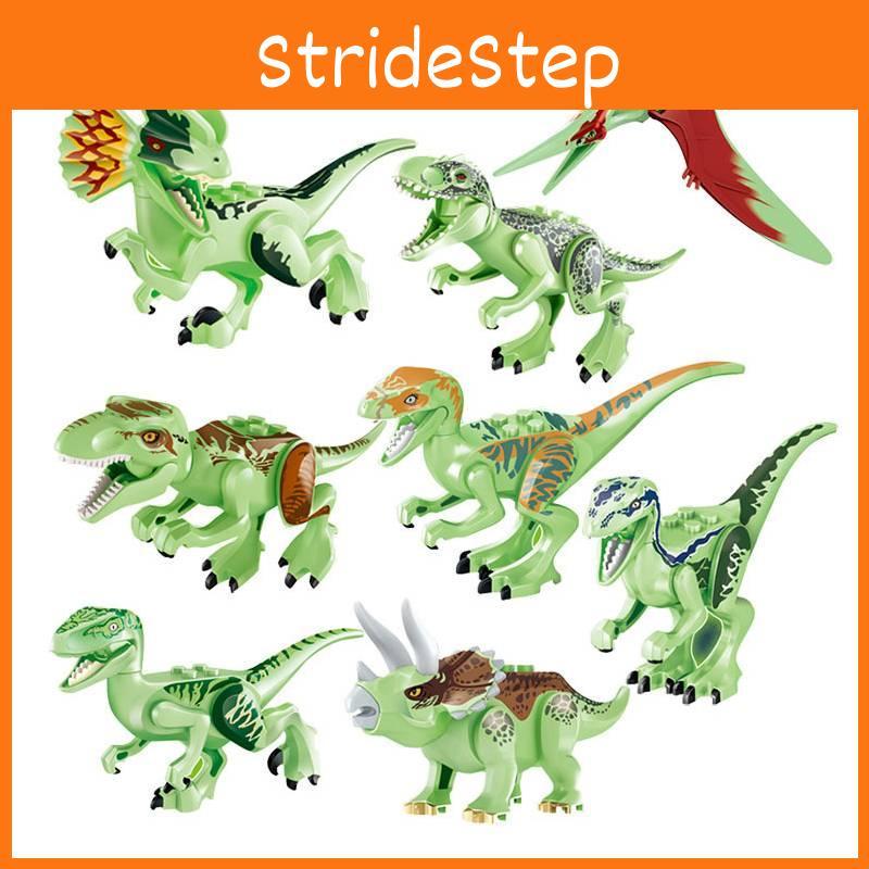8 ks fluorescenčních stavebnic Jurský dinosaurus pro děti, netoxický a bezpečný materiál