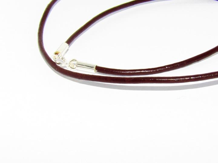 Rzemyk Brązowy Z Zapięciami Ze Srebra Próby 925 Średnica 2 Mm Długość 65 Cm