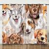 Curtain Cartoon Animal Dog Digital Printing Bedroom Blackout Curtain Punching