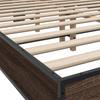Brown Oak Effect Bed Frame 120 X 200 Cm Wood Based Panel & Metal