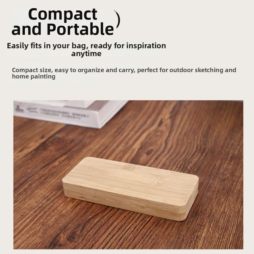 Wood Rectangle Palette Painting Box Empty Box Portable Mini Watercolor Paint Box with Magnetic Lids Handmade