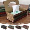 Creative American Retro Wooden Tissue Box European Simulation Art Book Napkin Box Home Decor Room Kitchen Napkin Storage Case